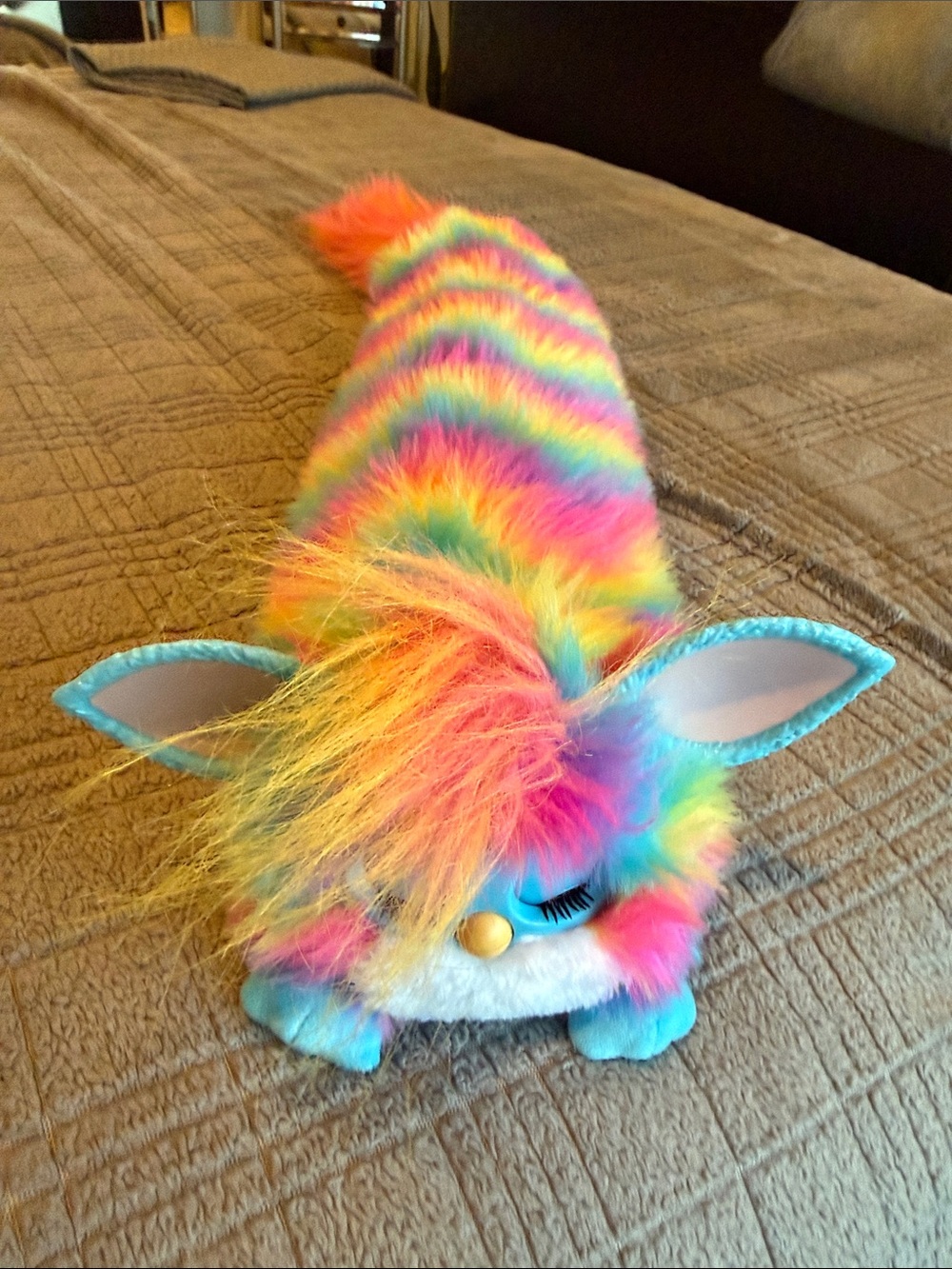 DJ Furby Rainbow Plush Fantasy Pet - Multicolor Soft Toy